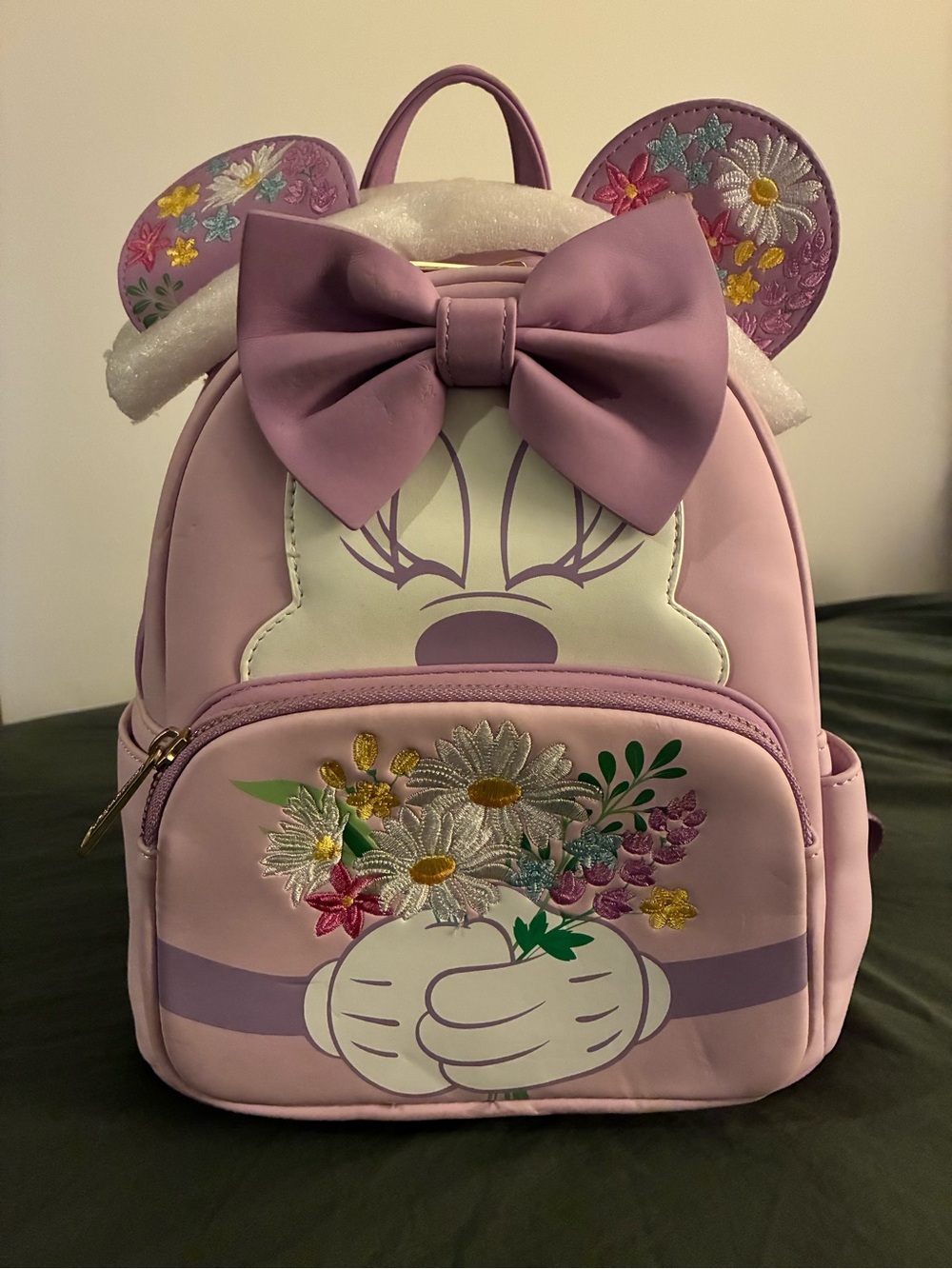 Disney Loungefly Purple Minnie-Inspired Floral Bow Backpack Flower and Garden